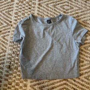 Cropped Grey Tee